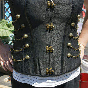 Steampunk Vintage Style Printed/Aged Brass Corset